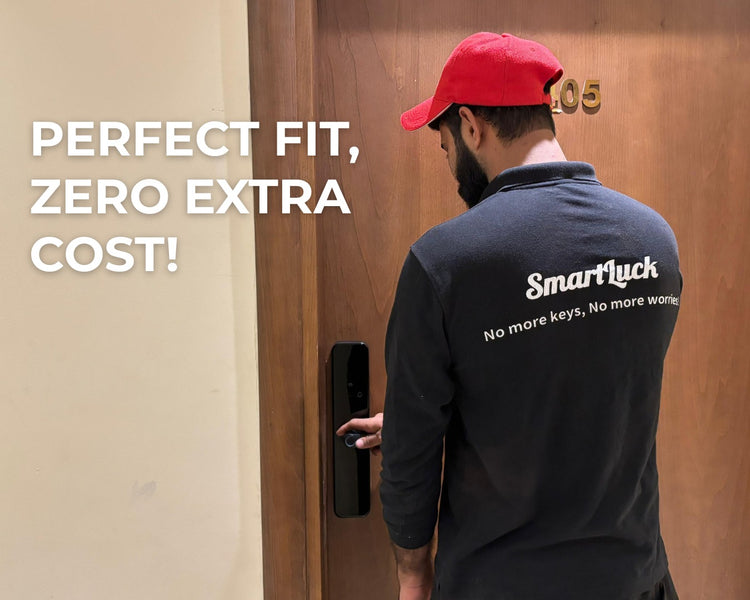 Person using smartphone to control smart safe installation