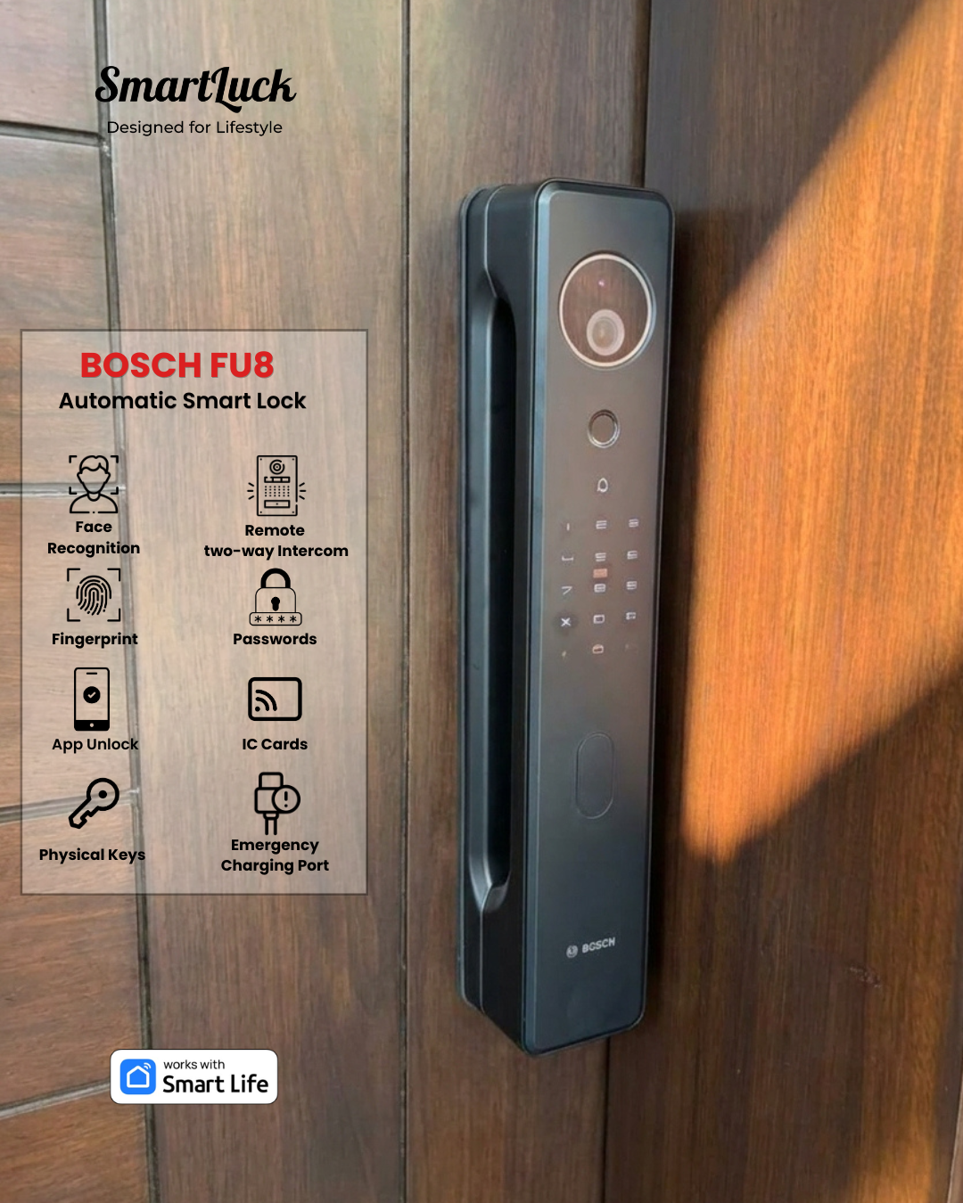Bosch FU8 3D Face Recognition Smart Lock | SmartLuck UAE