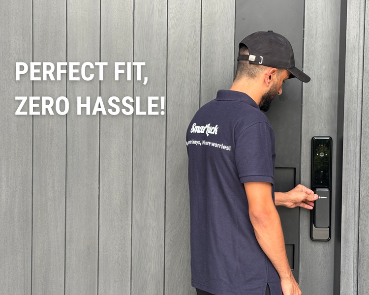 Person using smartphone to control smart safe installation